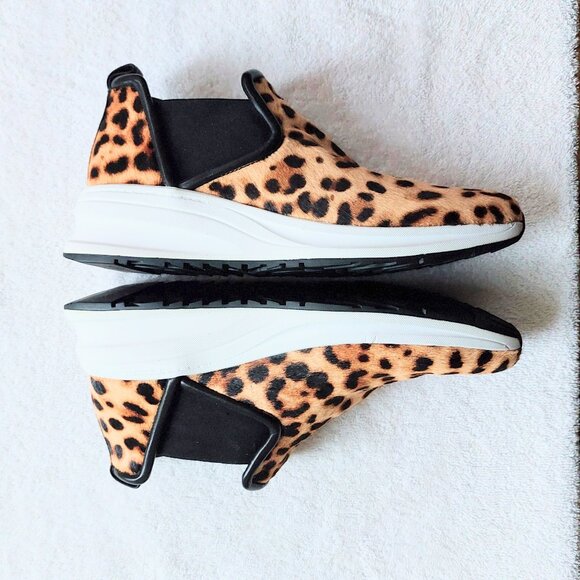 Taryn Rose Zayda leopard calf-hair slip-on sneakers US11 EU42 - Picture 8 of 11